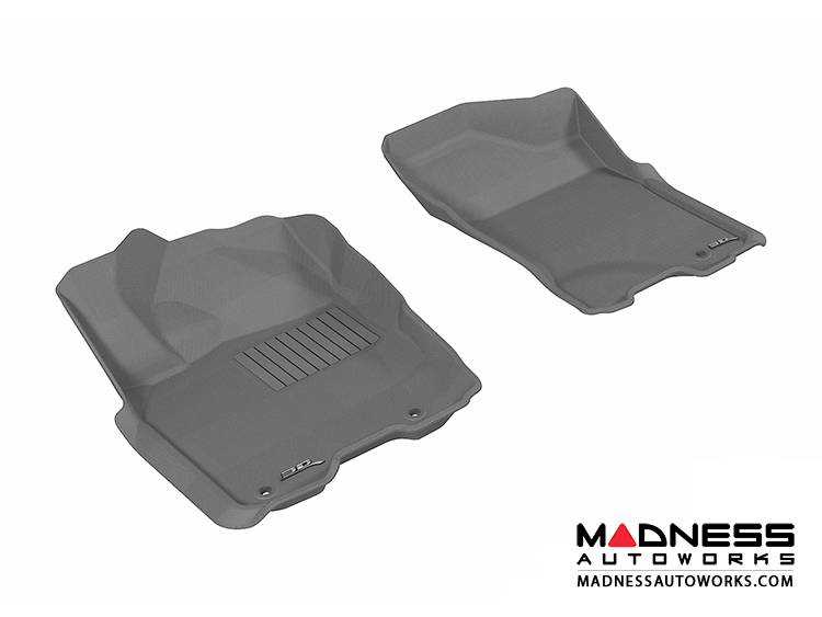 Nissan Titan King/ Crew Cab Floor Mats (Set of 2) - Front - Gray by 3D MAXpider